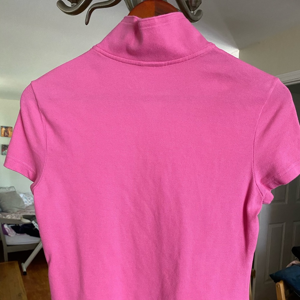 Pink Lacoste shirt